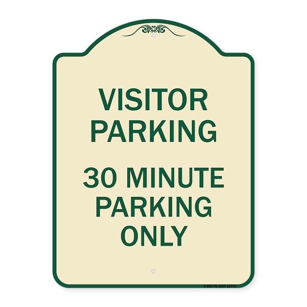 Visitor Parking 30 Minute Parking Heavy-Gauge Aluminum Architectural Sign, 24" x 18", TG-1824-22732